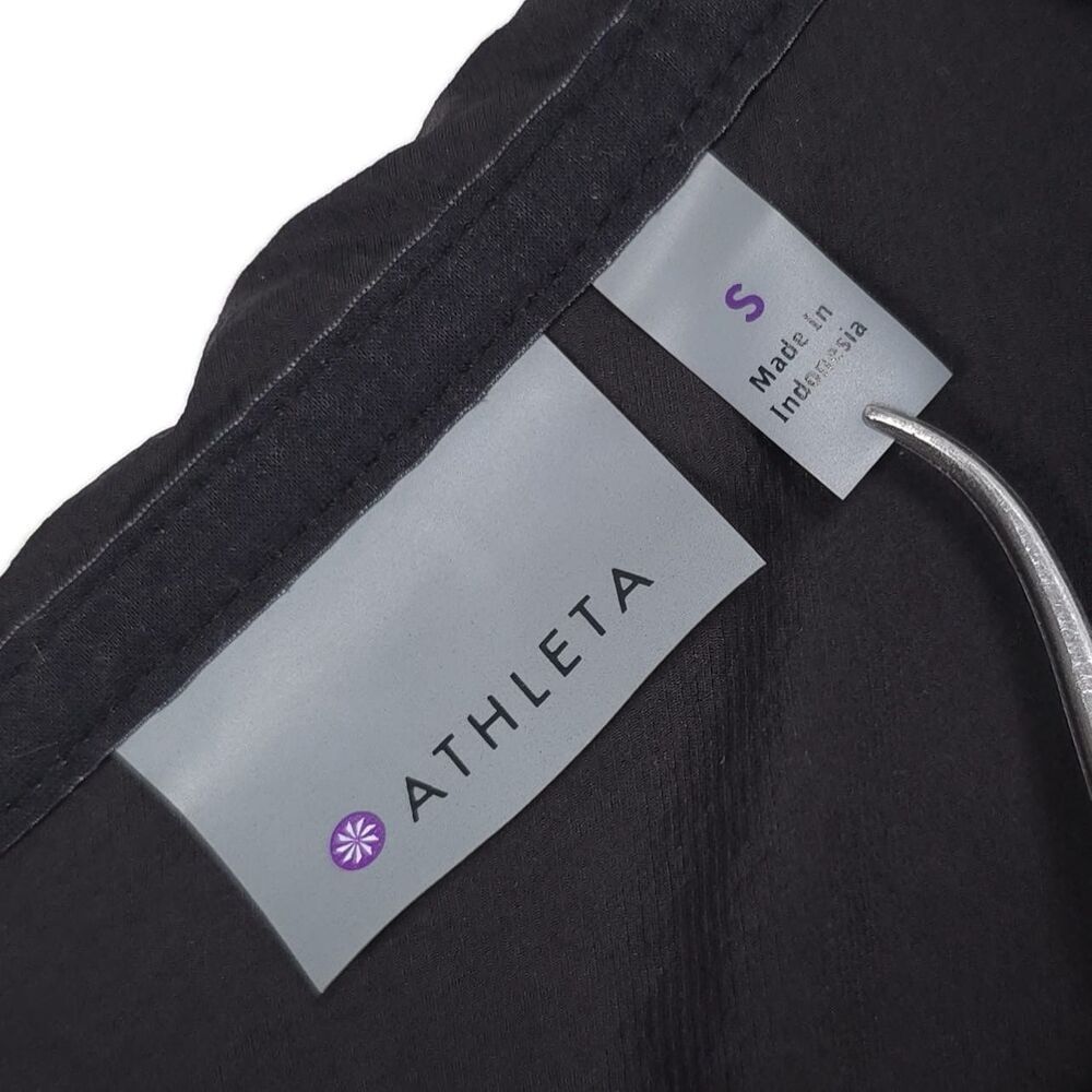ATHLETA Women’s Jacket SMALL Black Windbreaker Hooded Full Zip Nylon 842603-04 - Picture 2 of 9